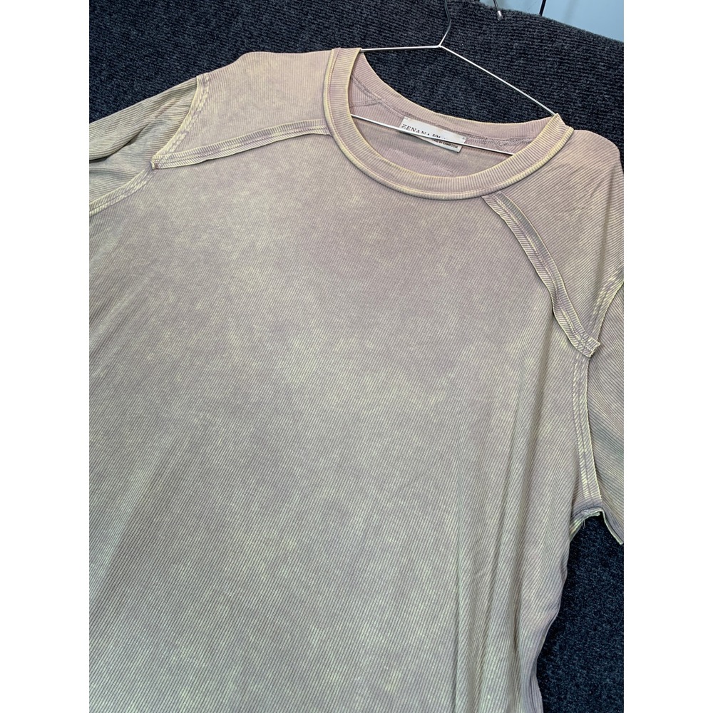 Zenana Mineral Acid Wash Top Womens S/M Mauve Oversized Grunge Boho Tee Boxy